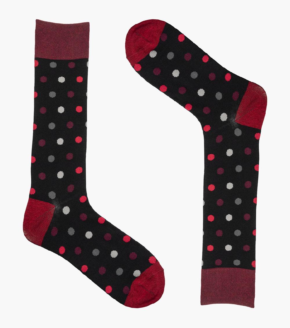 Stacy Adams Oversize Polka Dots Men's Crew Dress Sock Men’s Socks