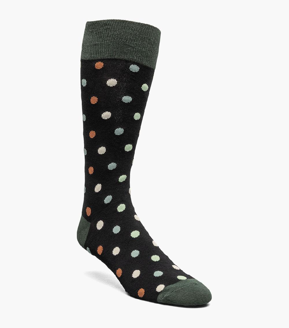 stacy adams Oversize Polka Dots Men's Crew Dress Sock Men’s Socks