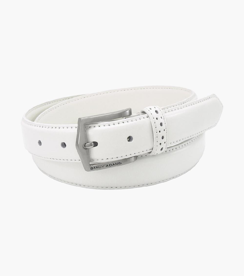 stacy adams Pinseal Perf Strap Genuine Leather Belt Men’s Belts