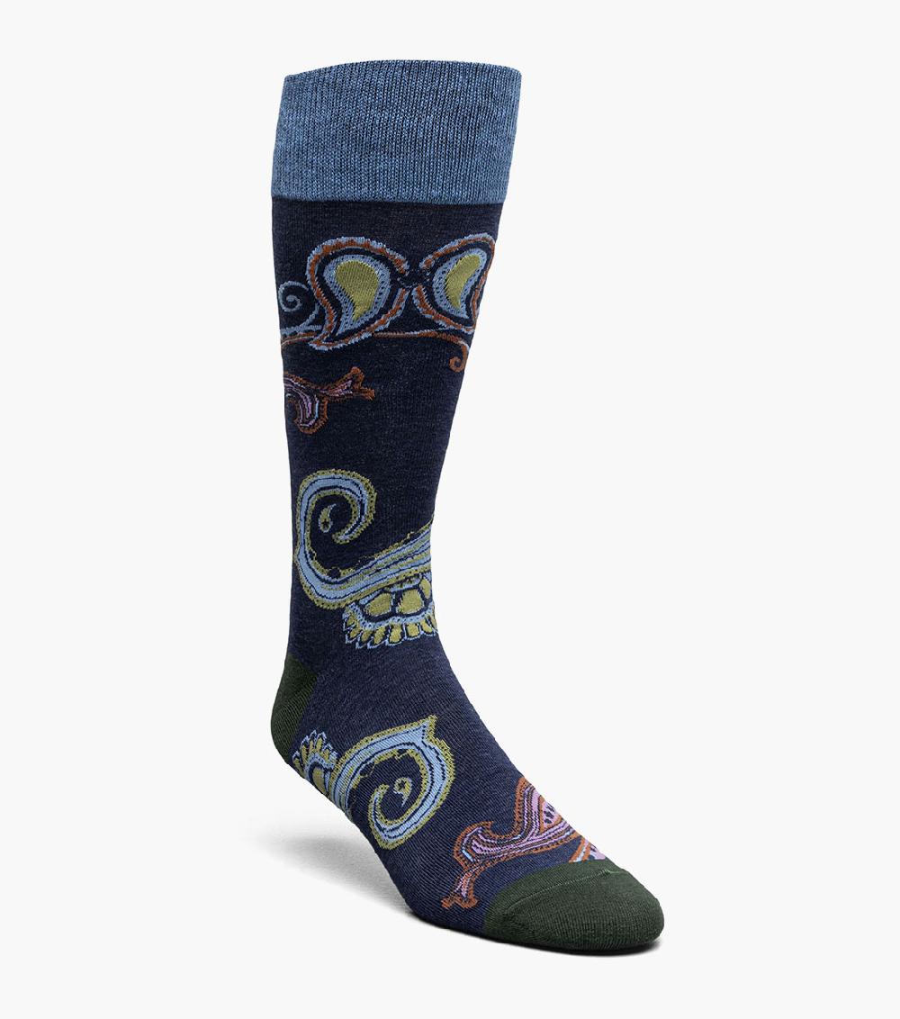 stacy adams Pop of Paisley Men's Crew Dress Sock Men’s Socks