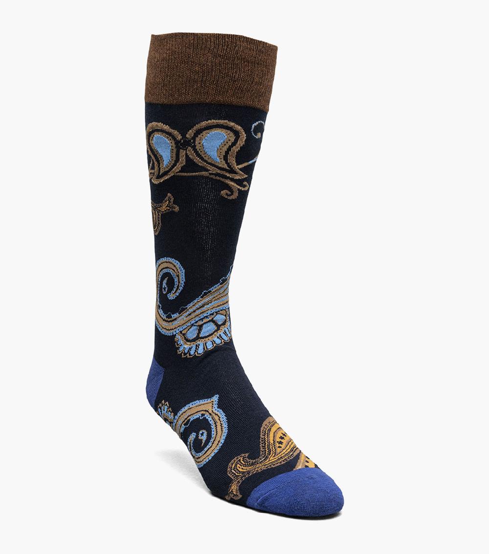 stacy adams Pop of Paisley Men's Crew Dress Sock Men’s Socks