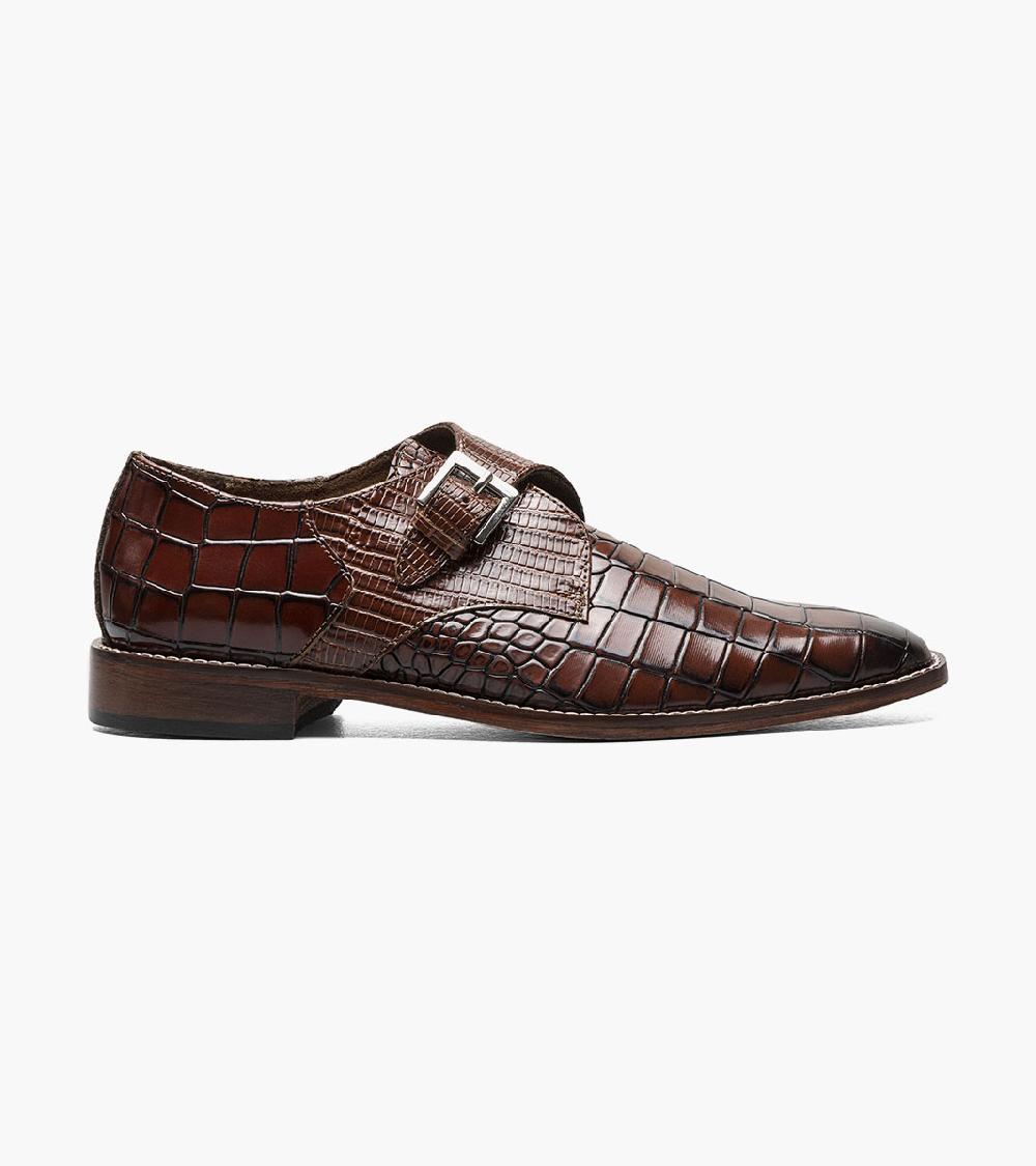 Stacy Adams Rapino Plain Toe Monk Strap Men’s Dress Shoes
