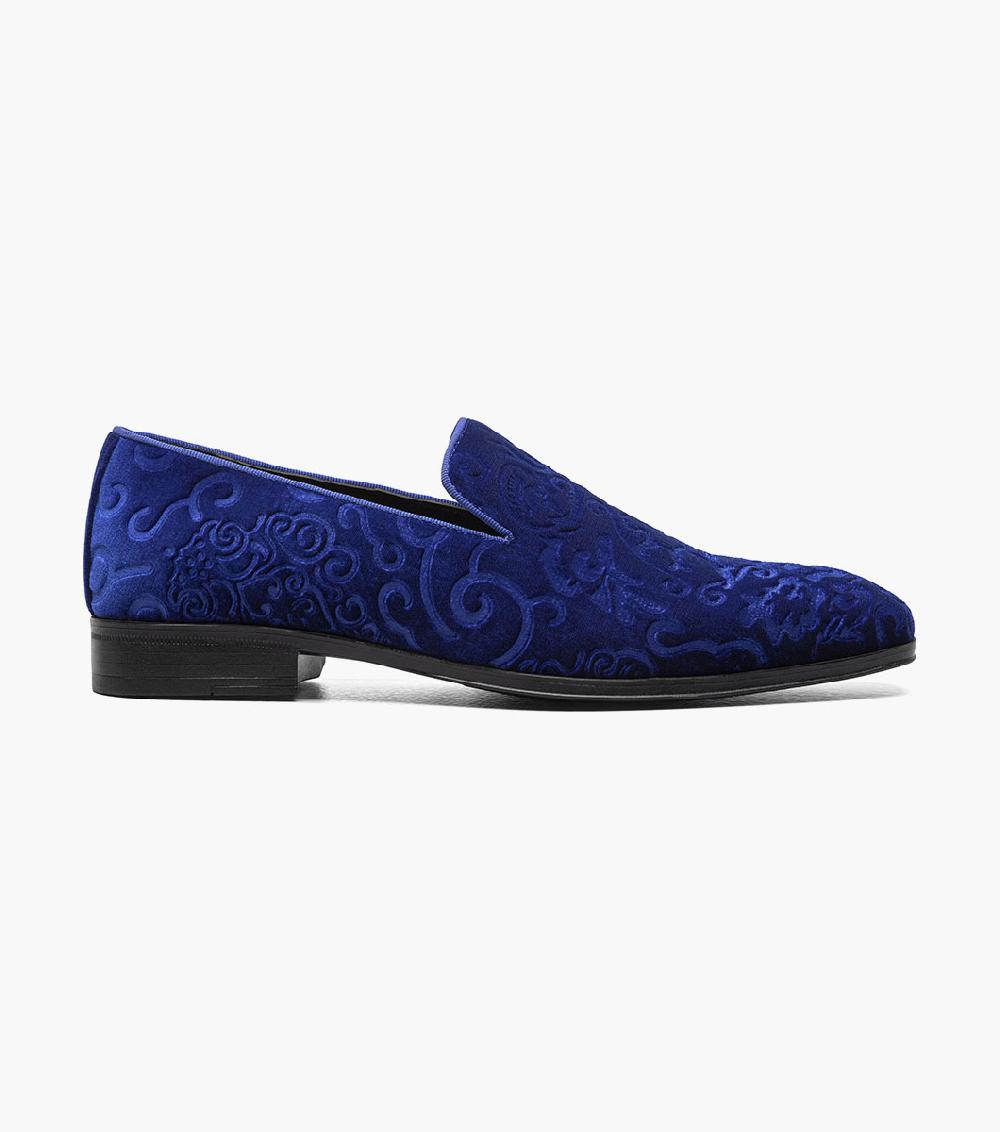 Stacy Adams Saunders Debossed Velour Slip On Men’s Dress Shoes