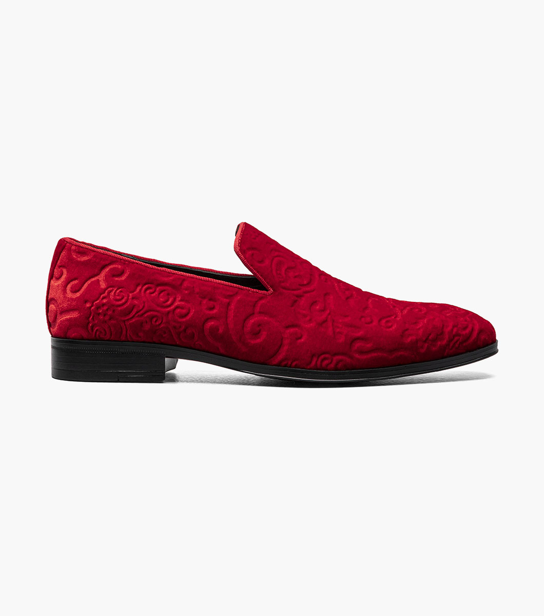 Stacy Adams Saunders Debossed Velour Slip On Men’s Dress Shoes