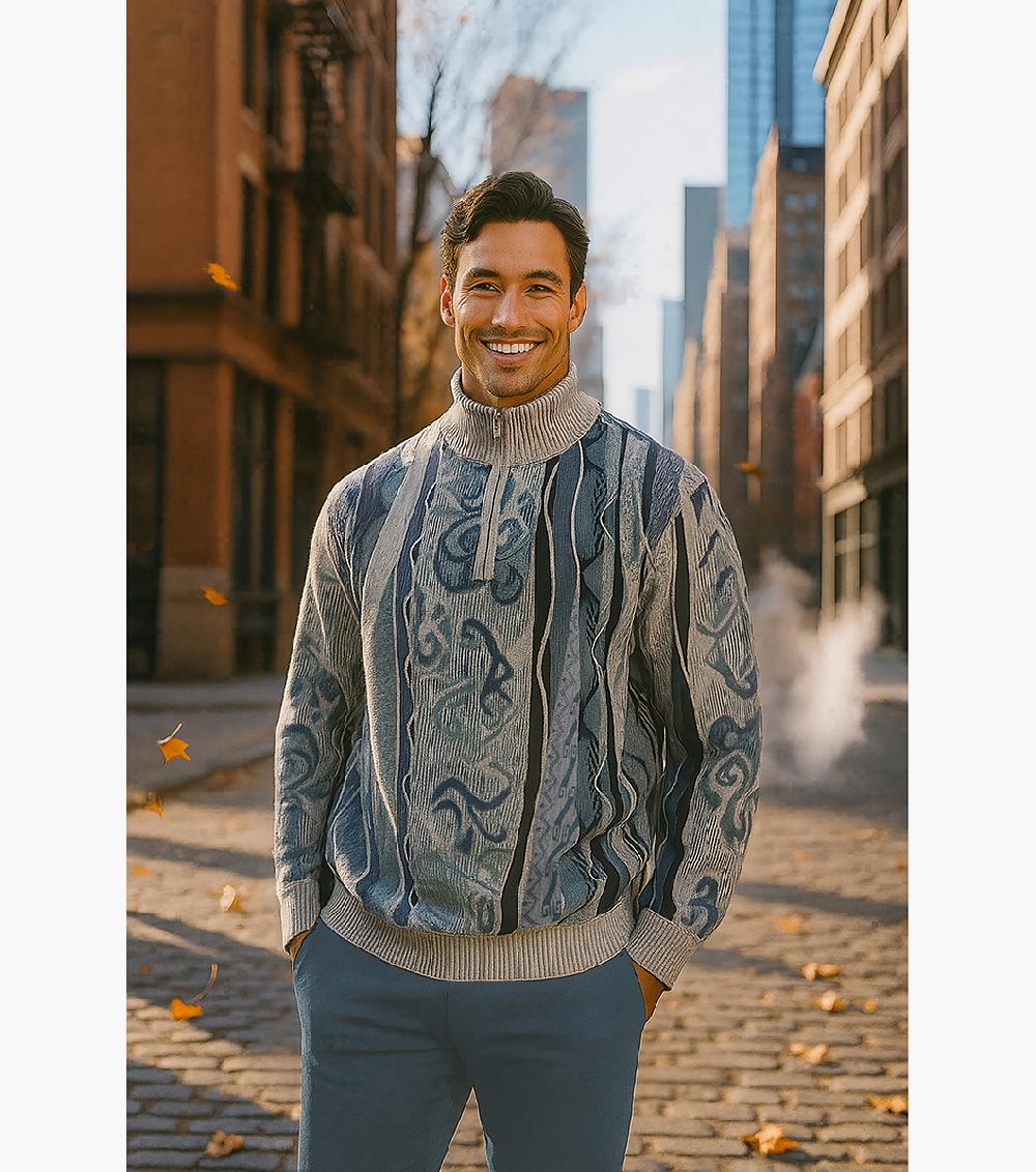 Stacy Adams Sinclair Quarter Zip Sweater Men’s Casual Wear