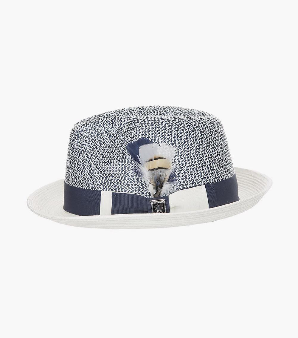 Stacy Adams Skylin Fedora Paper Braided Pinch Front Hat Men’s Hats