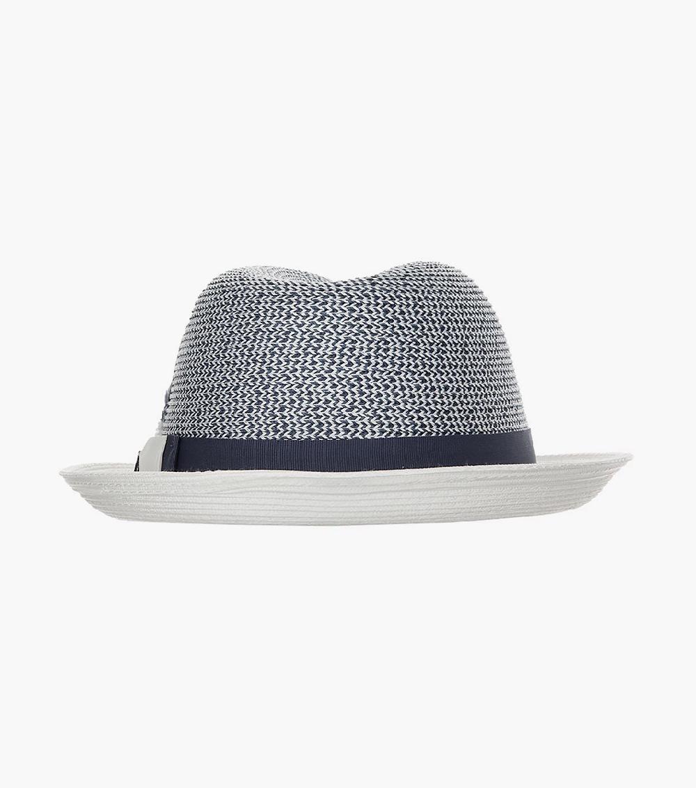 Stacy Adams Skylin Fedora Paper Braided Pinch Front Hat Men’s Hats