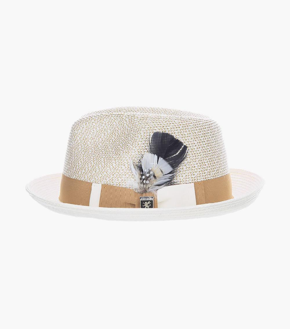 Stacy Adams Skylin Fedora Paper Braided Pinch Front Hat Men’s Hats