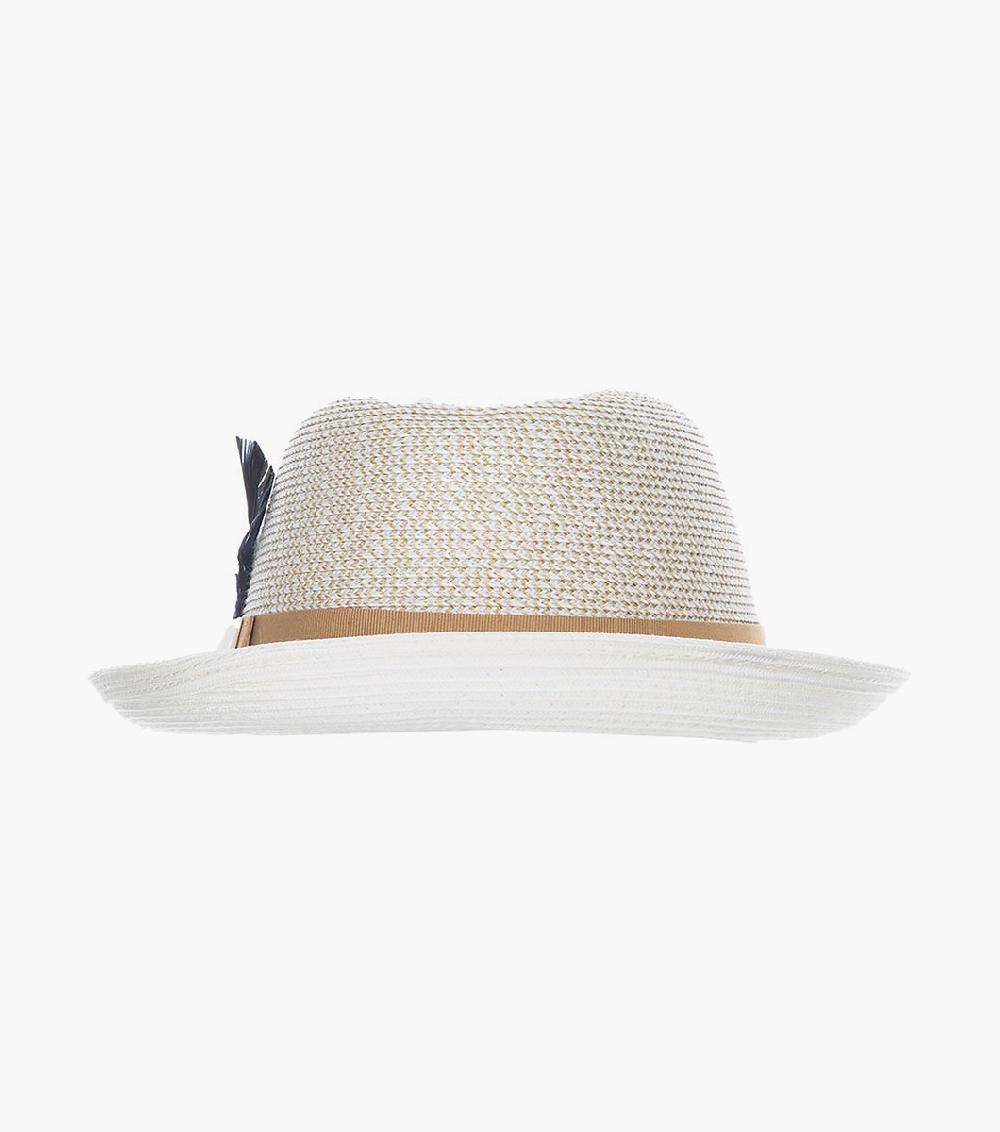 Stacy Adams Skylin Fedora Paper Braided Pinch Front Hat Men’s Hats