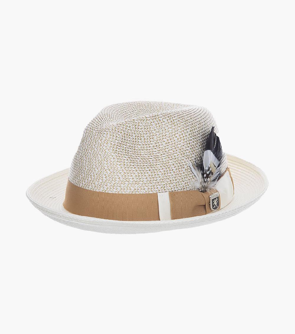 stacy adams Skylin Fedora Paper Braided Pinch Front Hat Men’s Hats