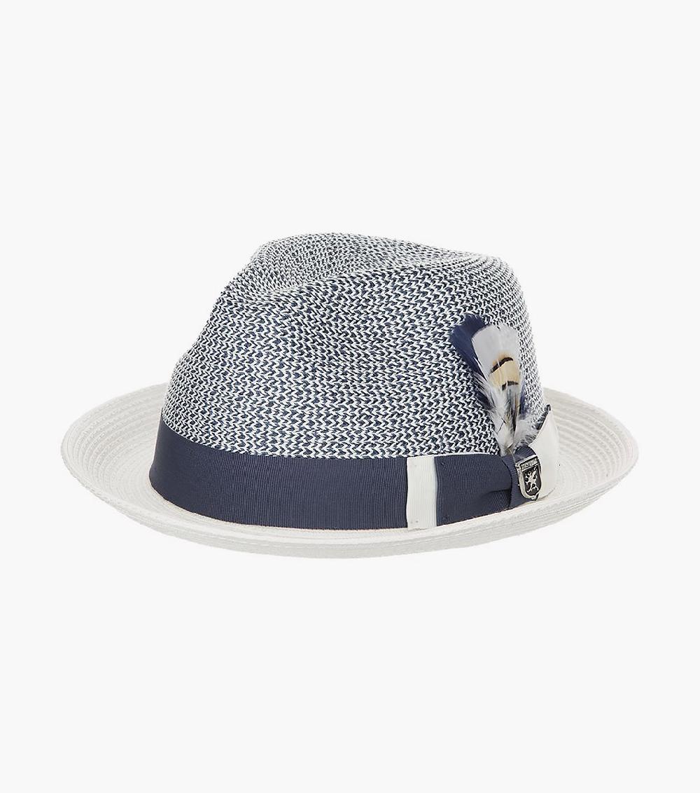stacy adams Skylin Fedora Paper Braided Pinch Front Hat Men’s Hats