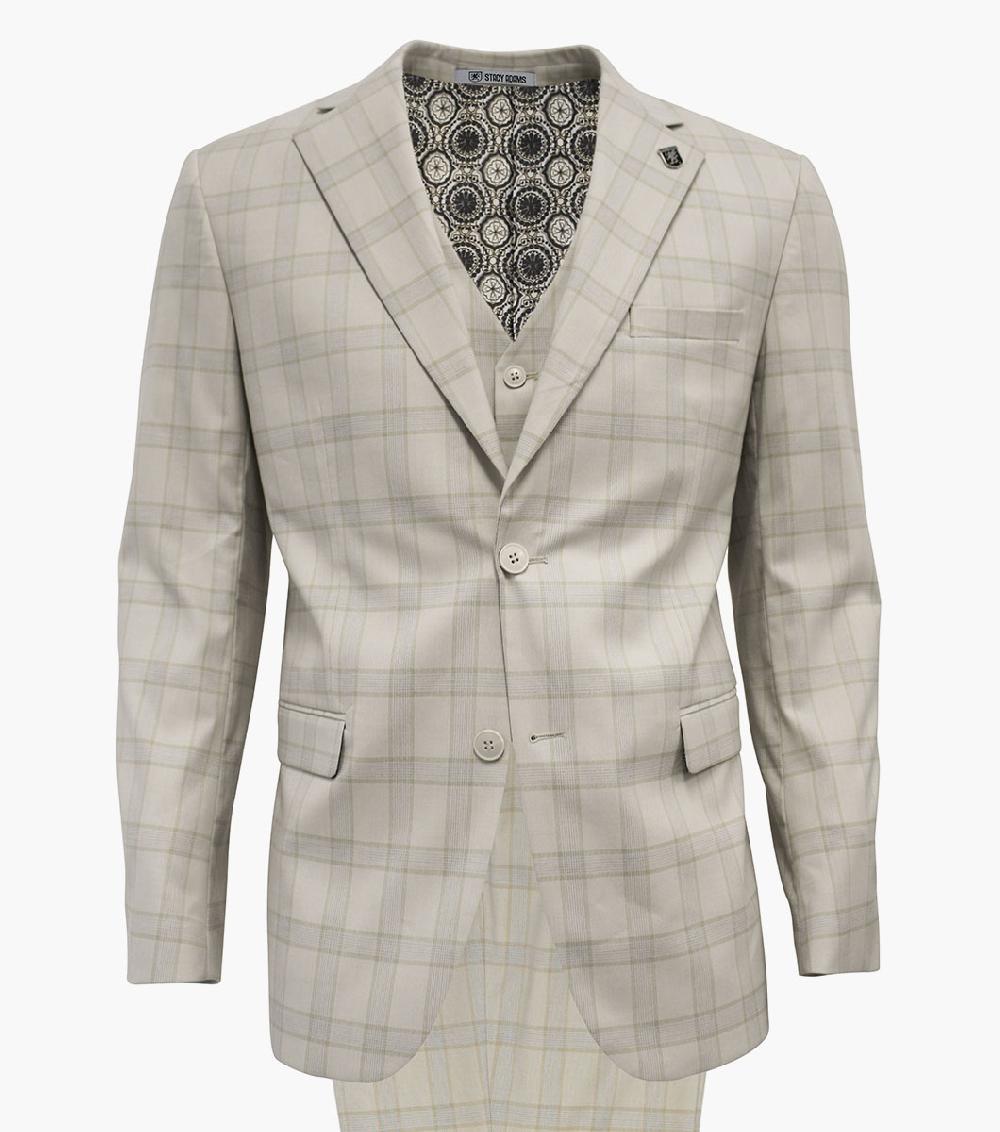 stacy adams Coogan 3 Piece Vested Suit Men’s Suits