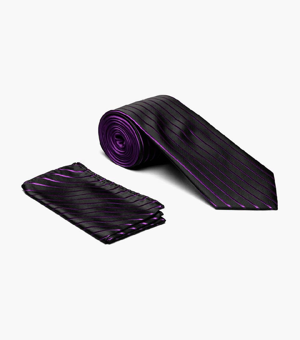 stacy adams Formal Purple Tie & Hanky Set Men’s Ties