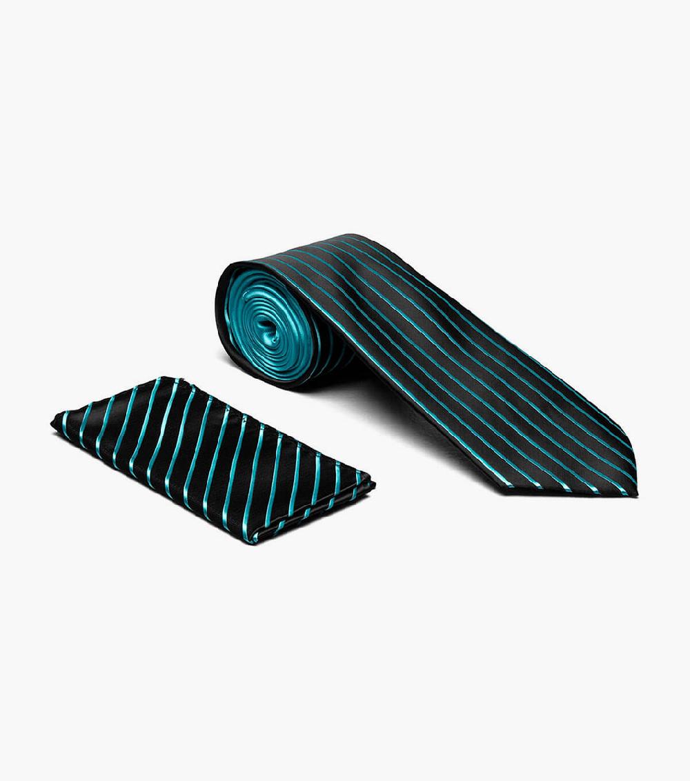 stacy adams Formal Teal Tie & Hanky Set Men’s Ties