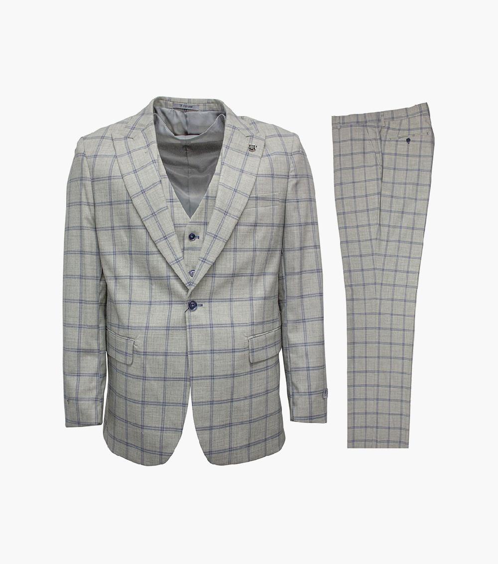 Stacy Adams Lloyd 3 Piece Vested Suit Men’s Suits