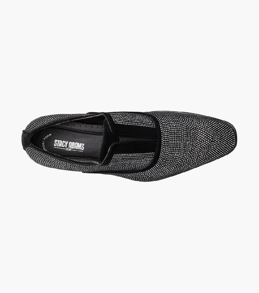 Stacy Adams Starleigh Rhinestone Plain Toe Slip On Men’s Dress Shoes