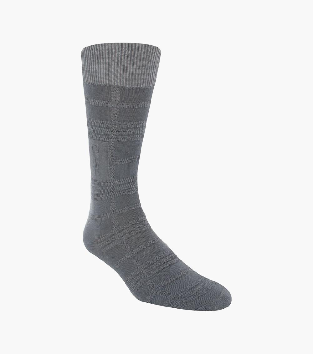 stacy adams Tonal Plaid Men's Crew Dress Socks Men’s Socks