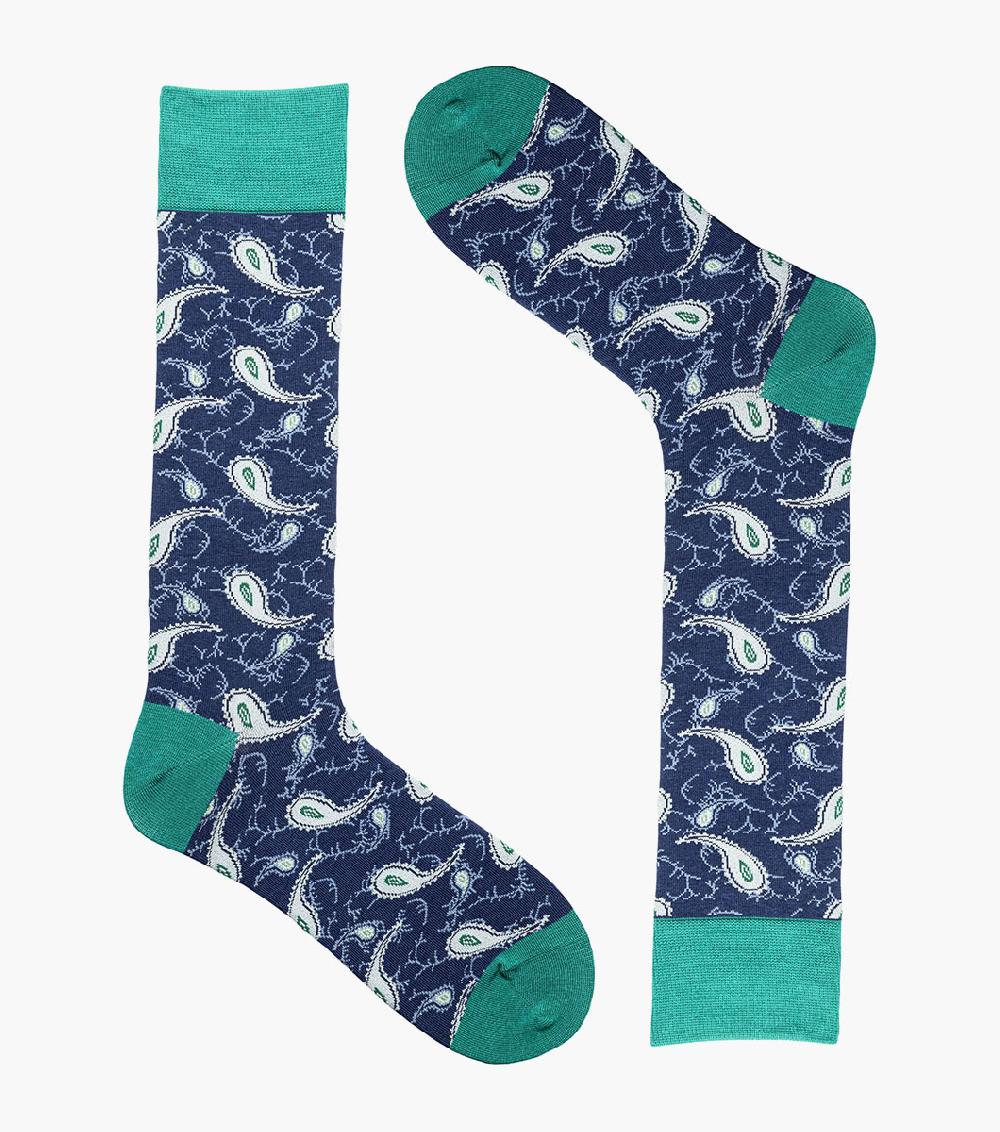 Stacy Adams Two Tone Paisley Men’s Crew Dress Sock Men’s Socks