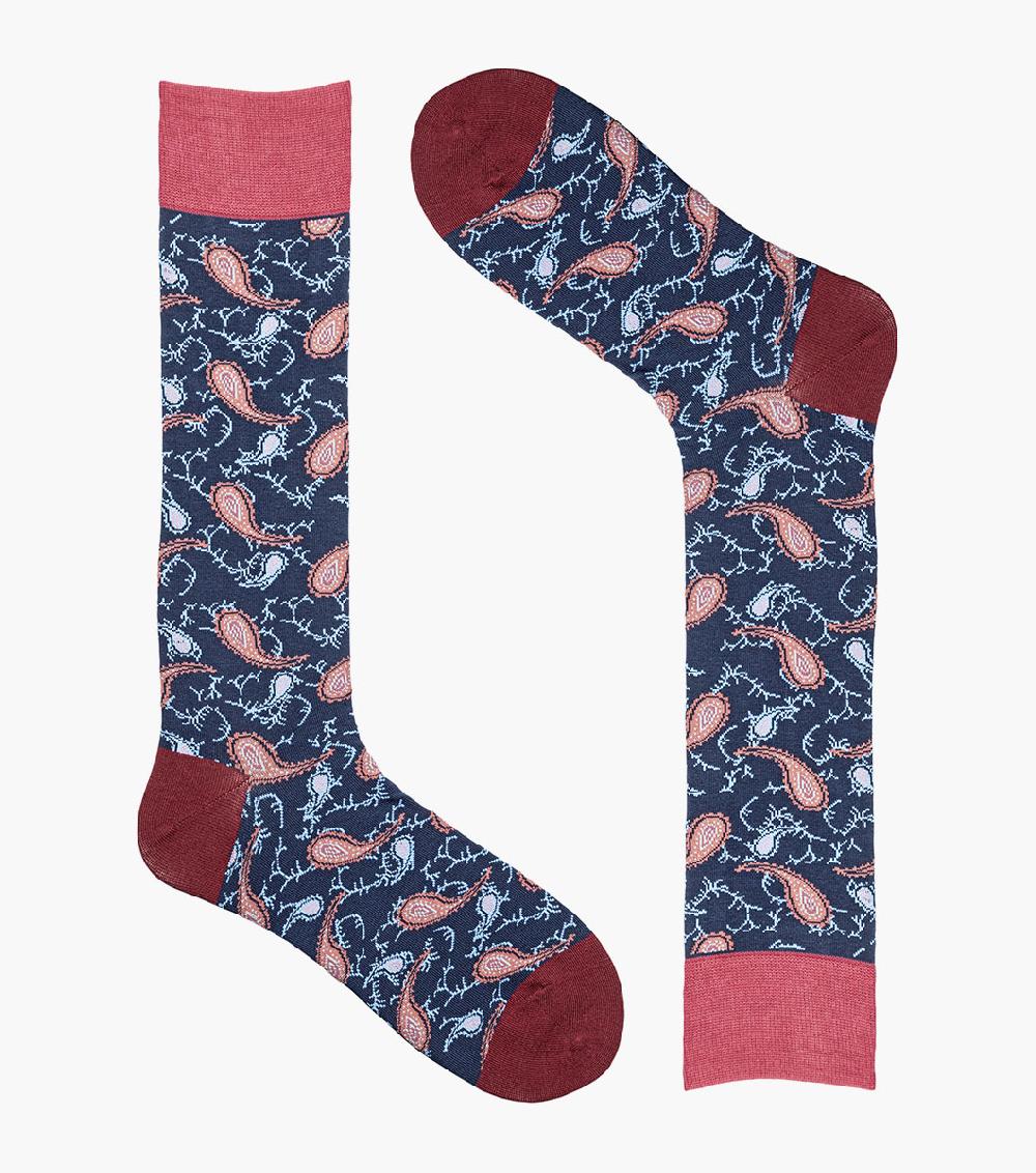 Stacy Adams Two Tone Paisley Men’s Crew Dress Sock Men’s Socks