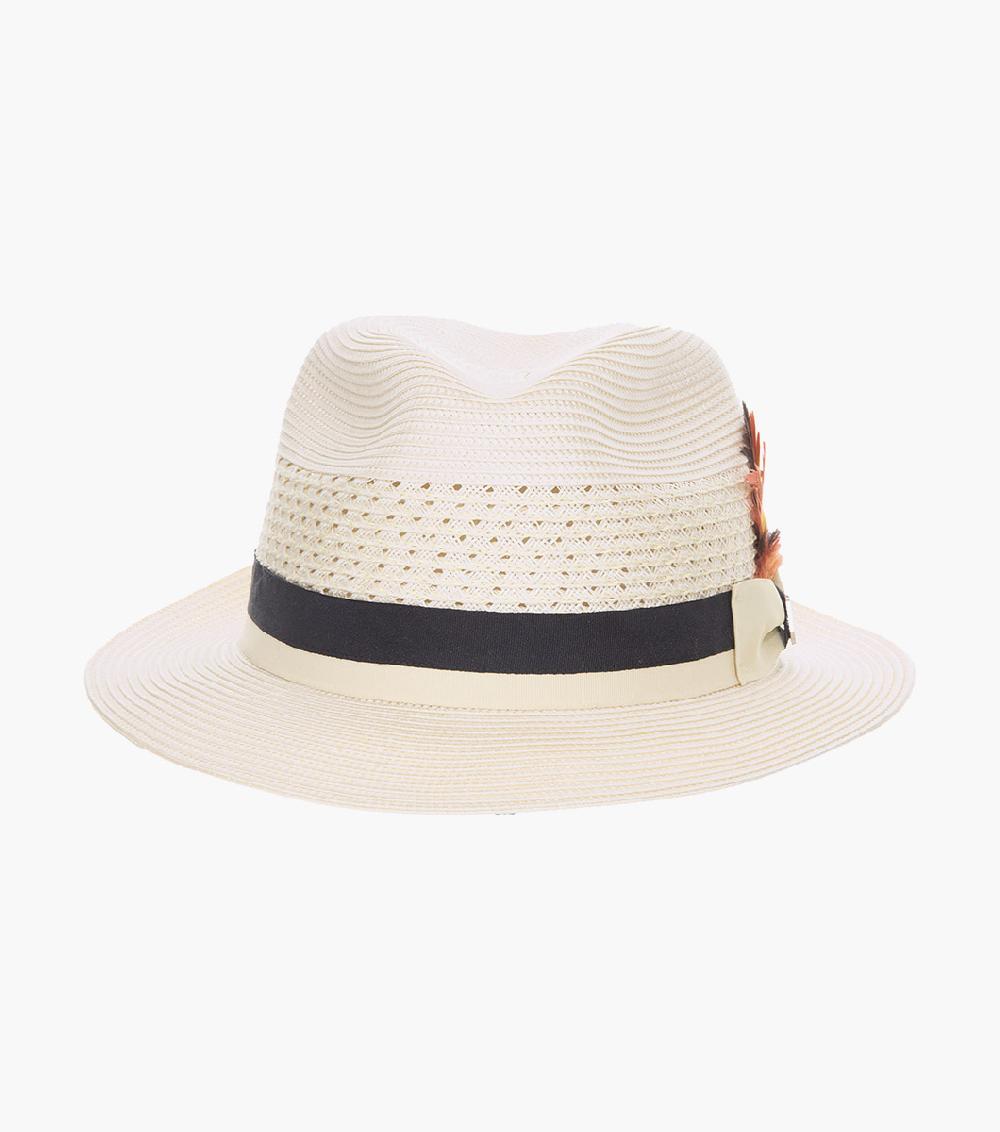 Stacy Adams Tyce Fedora Poly Braided Pinch Front Hat Men’s Hats