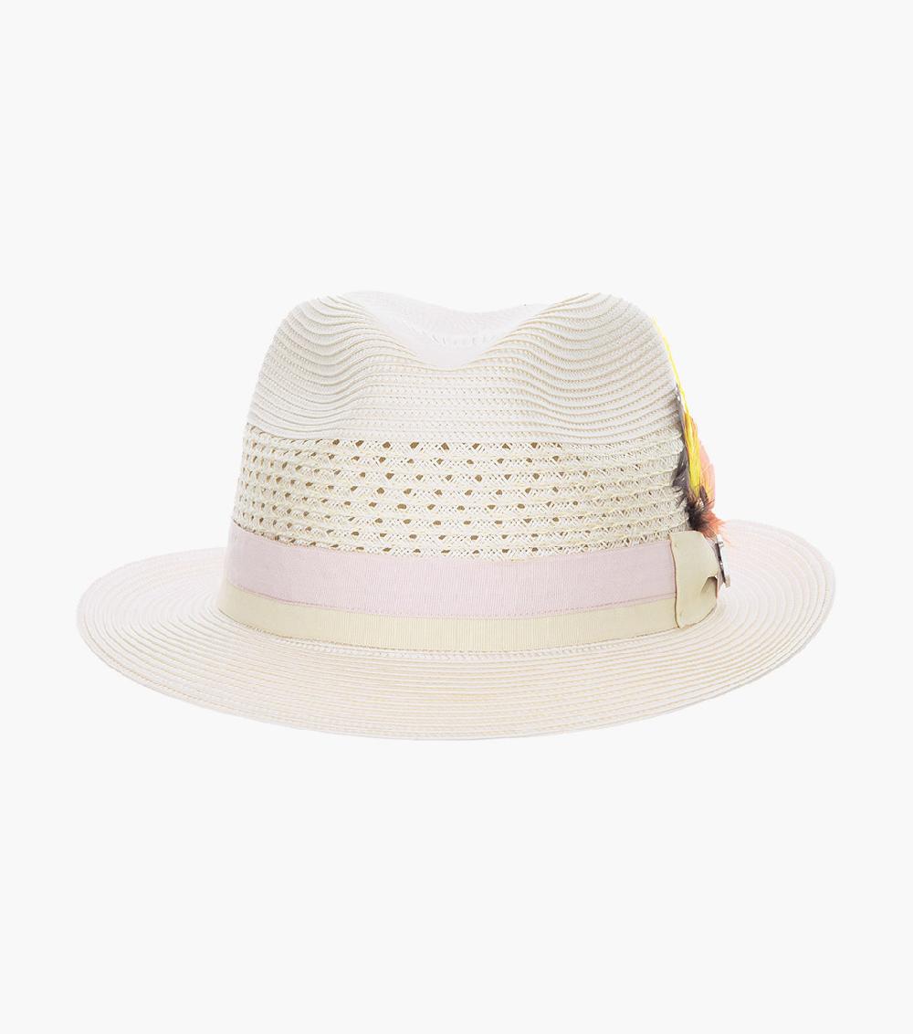 Stacy Adams Tyce Fedora Poly Braided Pinch Front Hat Men’s Hats