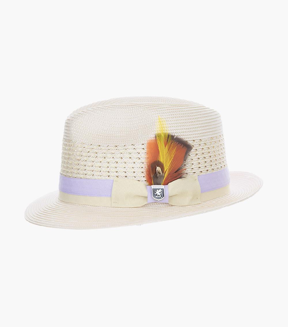 Stacy Adams Tyce Fedora Poly Braided Pinch Front Hat Men’s Hats