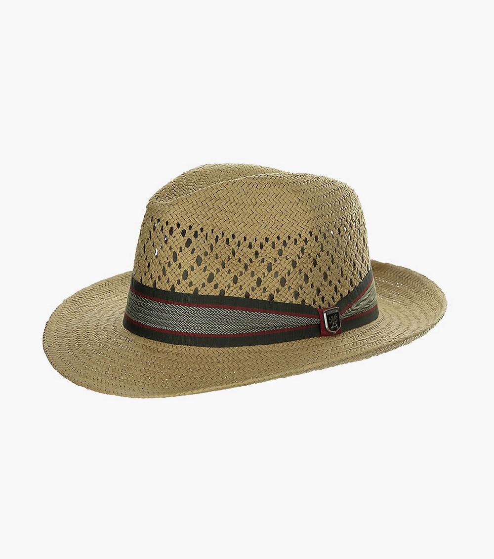 stacy adams Walter Fedora Toyo Pinch Front Hat Men’s Hats