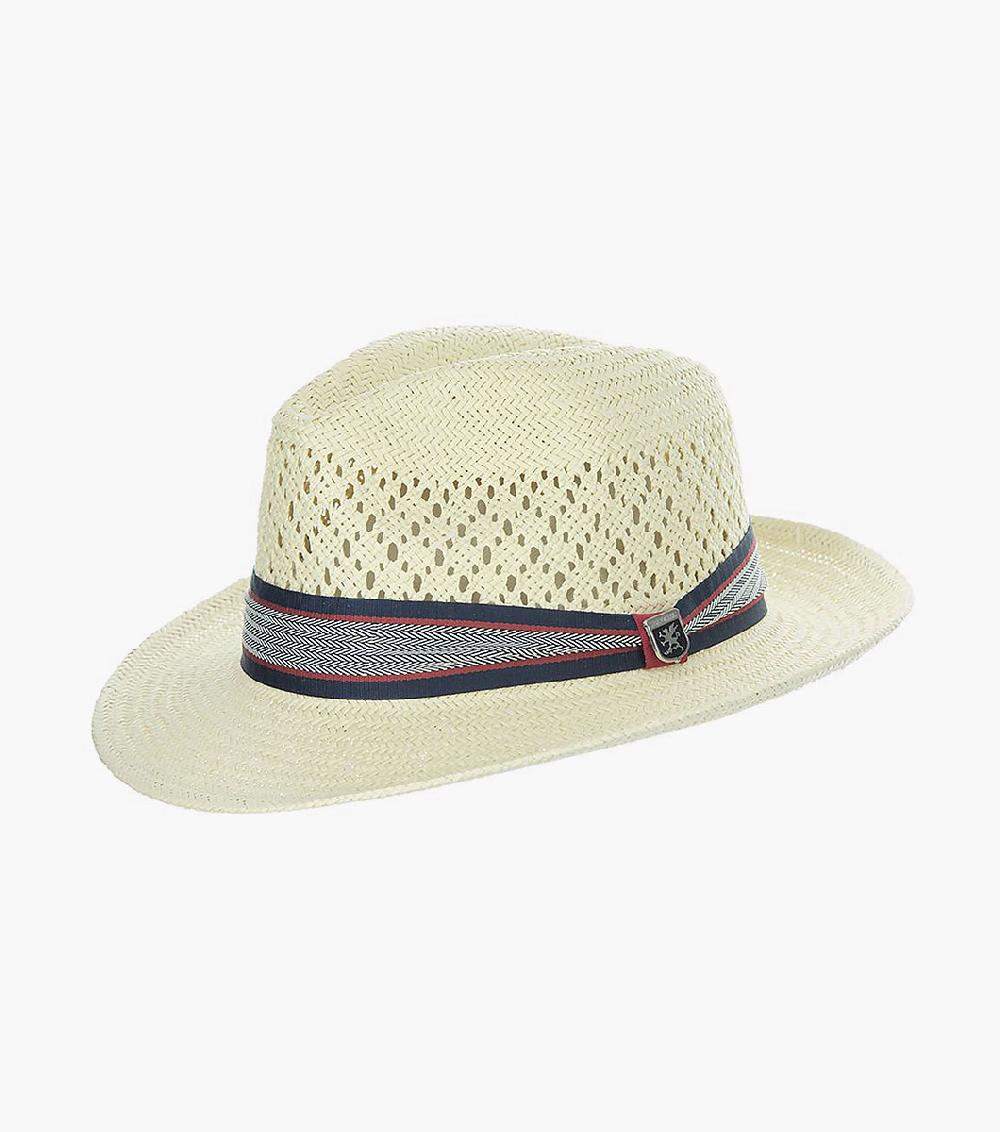 stacy adams Walter Fedora Toyo Pinch Front Hat Men’s Hats
