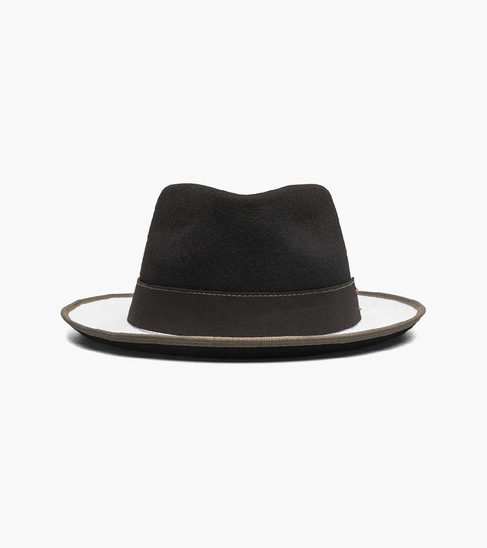 Stacy Adams Wentworth Fedora Wool Felt Pinch Front Hat Men’s Hats