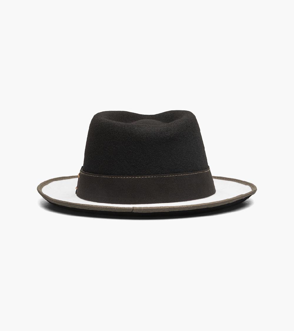 Stacy Adams Wentworth Fedora Wool Felt Pinch Front Hat Men’s Hats