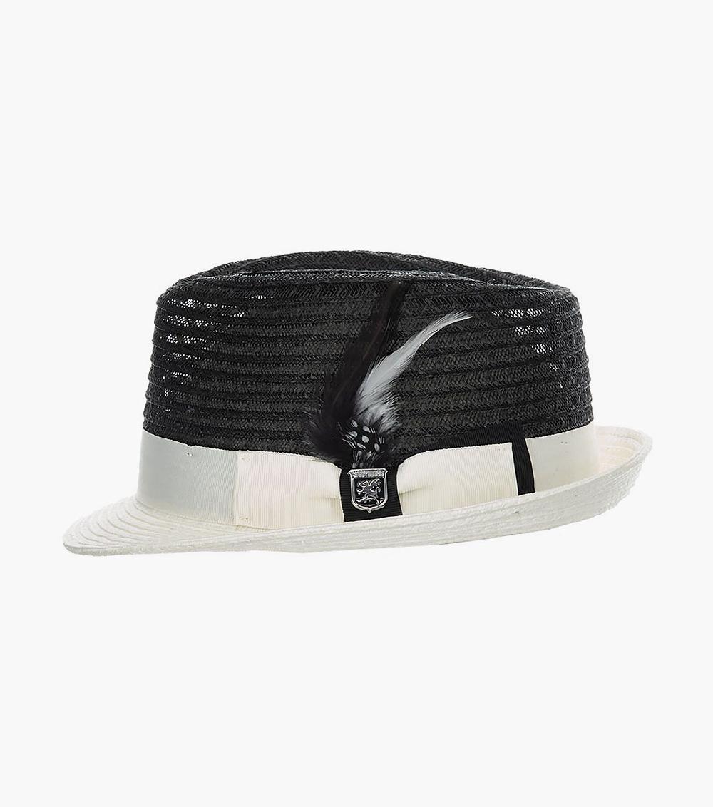 Stacy Adams Zaylen Fedora Paper Braided Pinch Front Hat Men’s Hats