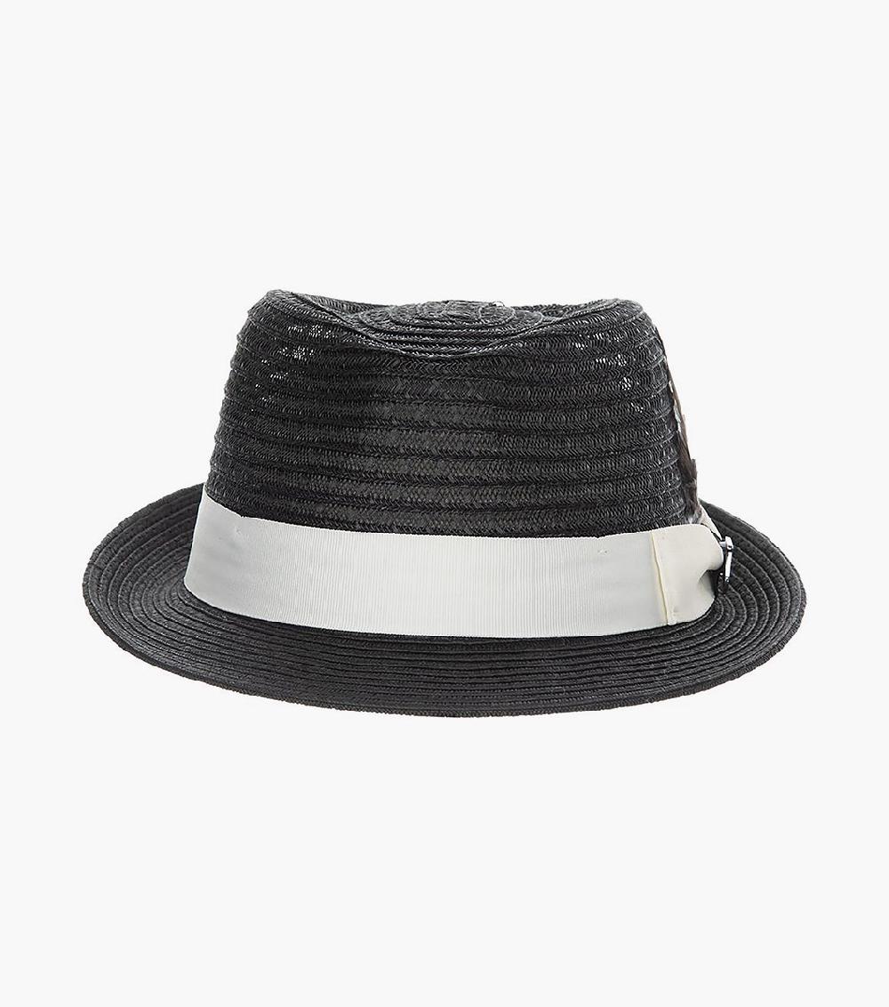 Stacy Adams Zaylen Fedora Paper Braided Pinch Front Hat Men’s Hats