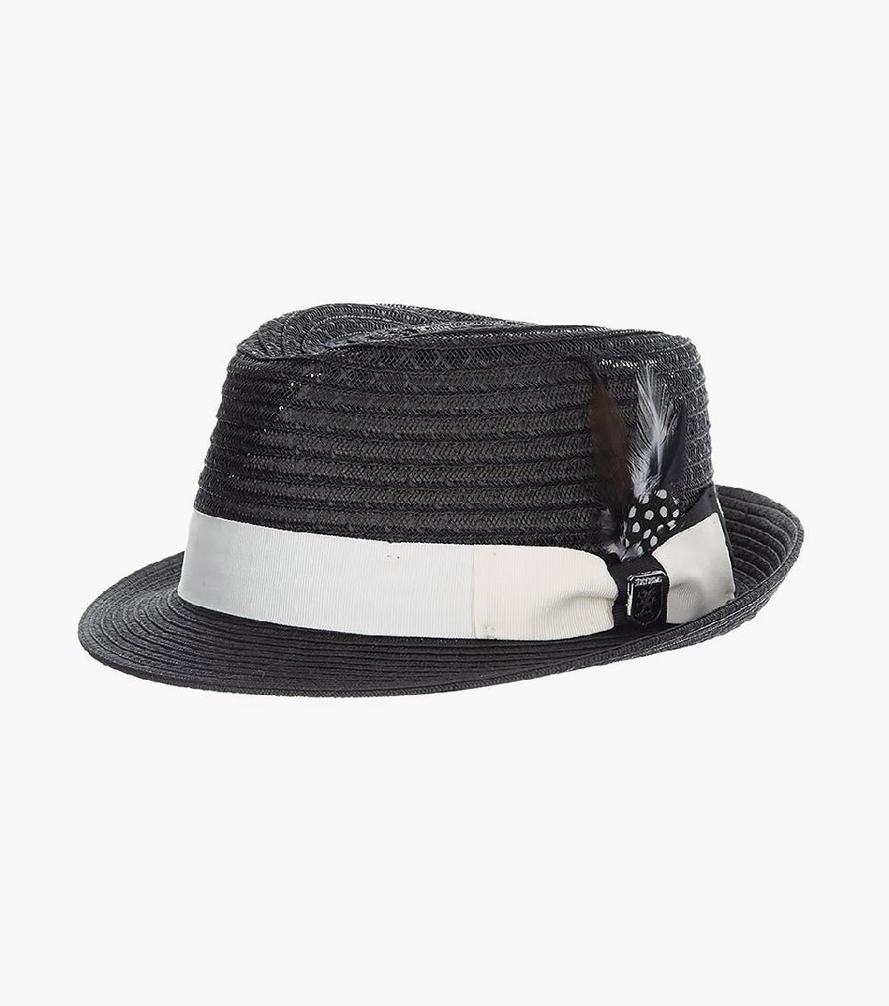 stacy adams Zaylen Fedora Paper Braided Pinch Front Hat Men’s Hats