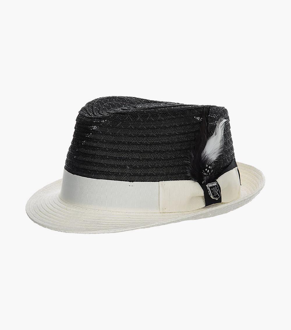 stacy adams Zaylen Fedora Paper Braided Pinch Front Hat Men’s Hats