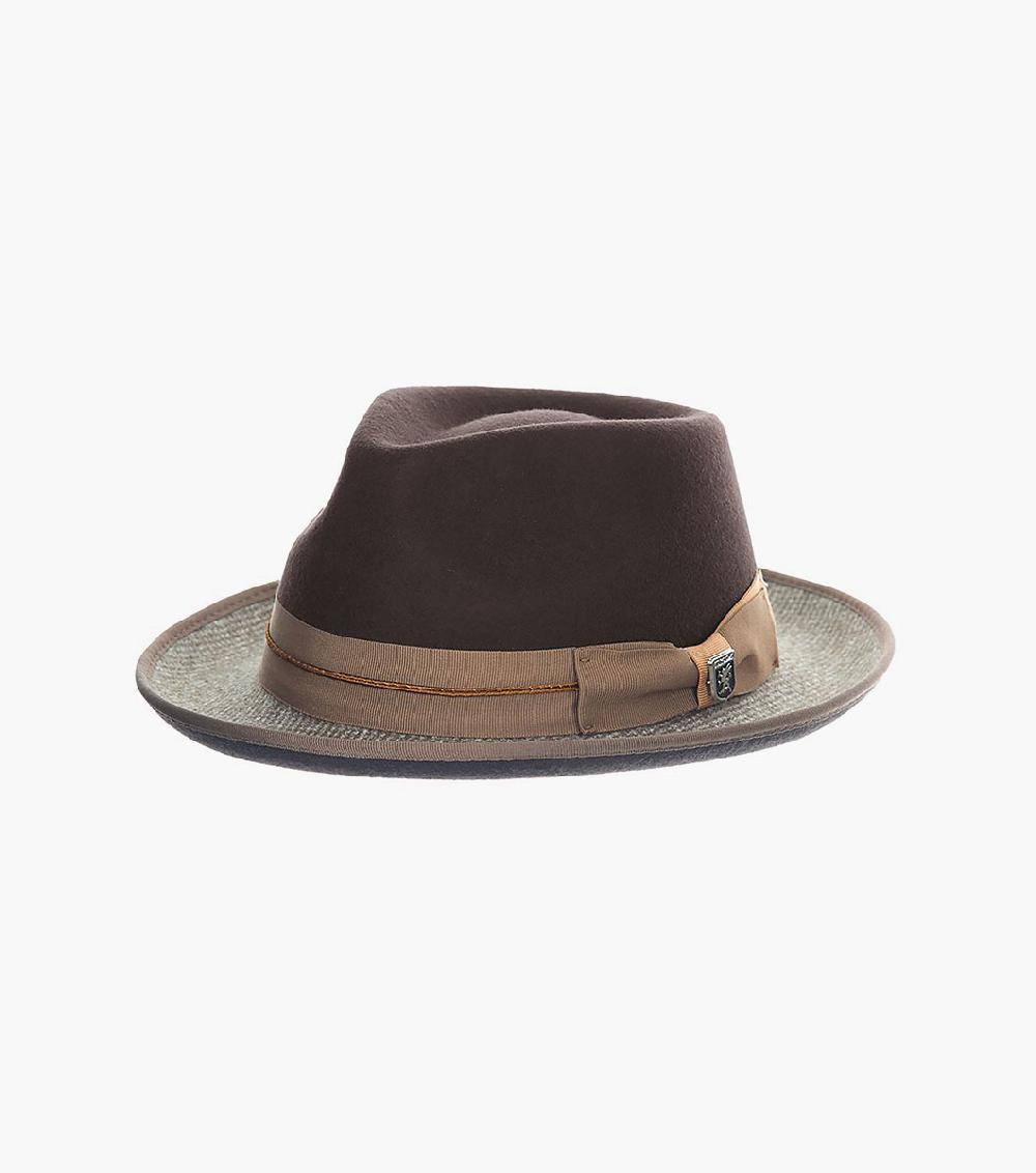 stacy adams Zylen Fedora Wool Felt Pinch Front Hat Men’s Hats