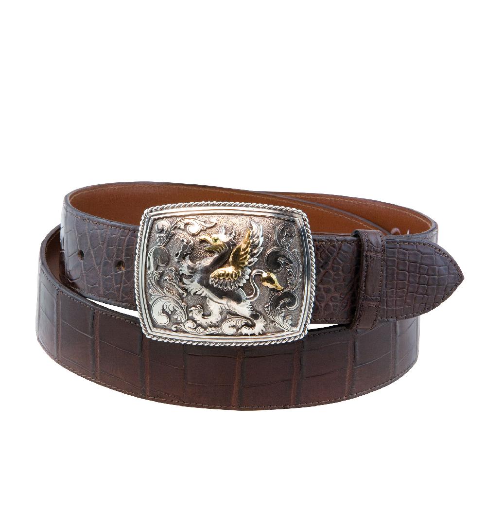 stallion boots & leather goods Chocolate Alligator/Crocodile