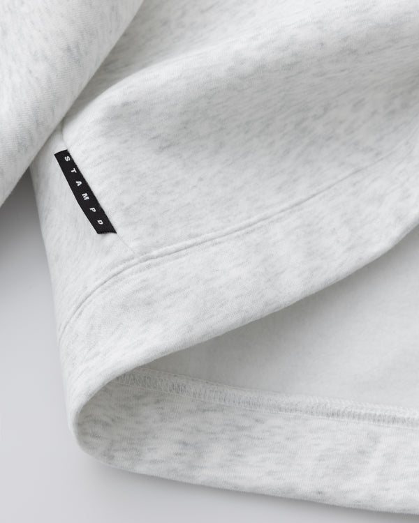 Stampd Cropped Fleece Crewneck Oatmeal Heather Grey