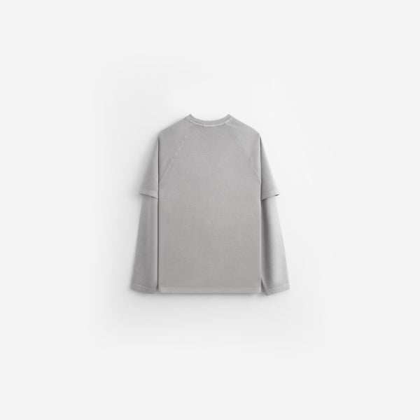 Stampd Double Layer LS Relaxed Tee - Vintage Washed Fog Heather Grey