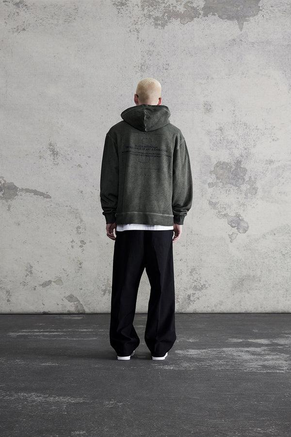 Stampd Mountain Oiled Wash Transit Hoodie Army Oil Wash