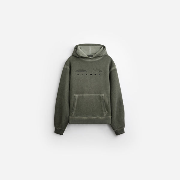 stampd Mountain Oiled Wash Transit Hoodie Army Oil Wash