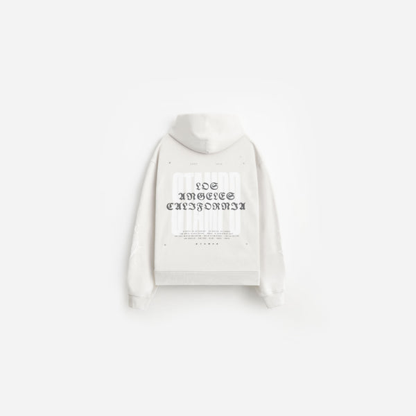 Stampd Neo Tribal Core Hoodie - Garment Dyed Dust White
