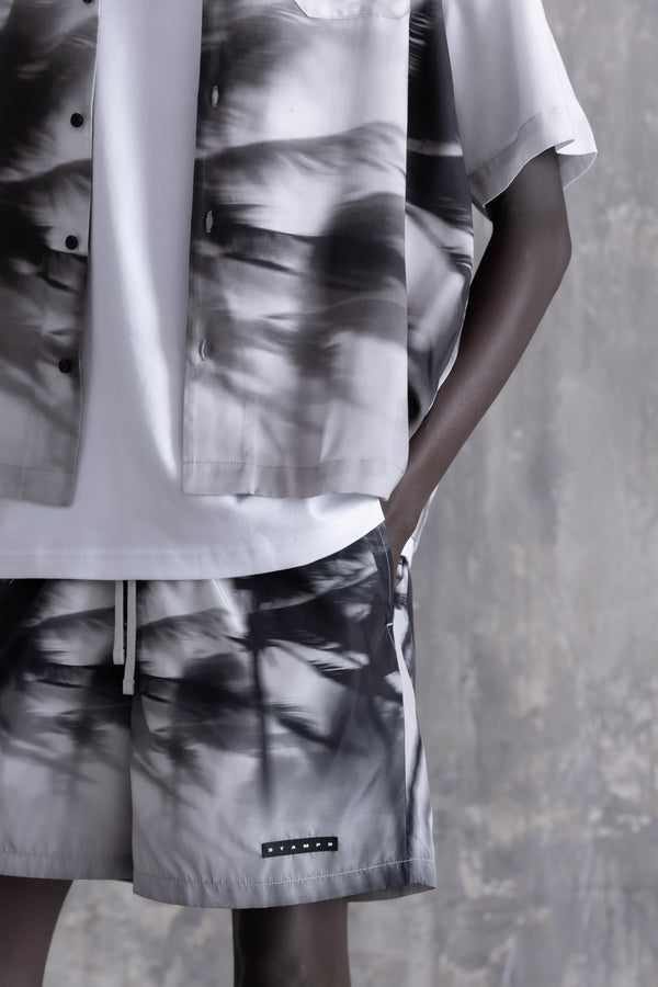 Stampd Palms In Motion Camp Collar Palms Motion Print