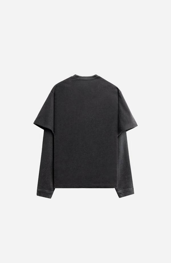 Stampd S26 Double Layered LS Relaxed Tee - Vintage Washed Charcoal