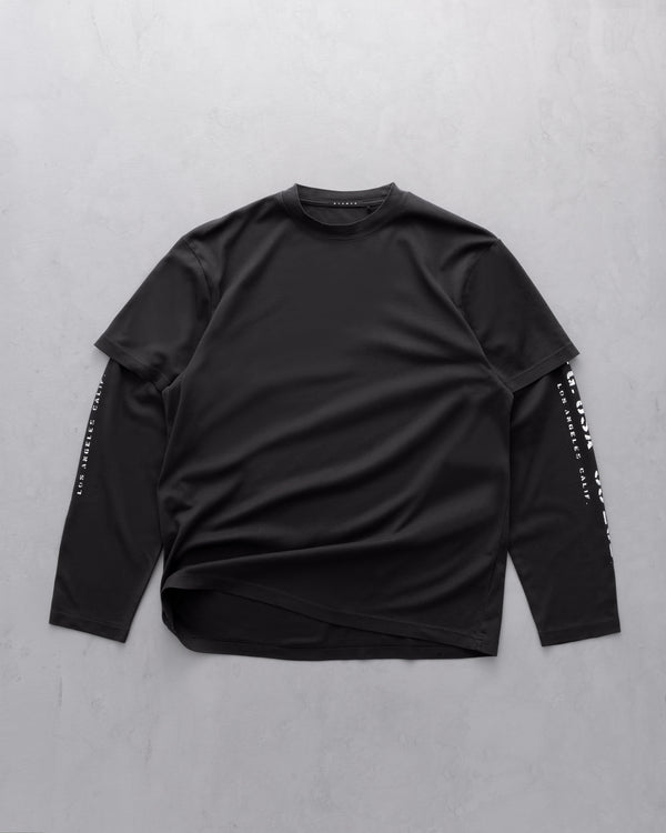 Stampd S26 Double Layered LS Relaxed Tee - Vintage Washed Charcoal
