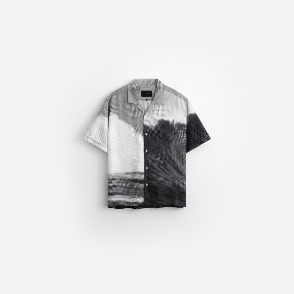 stampd Black Wave Camp Collar Black Wave Print