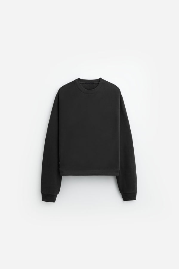 stampd Cropped Fleece Crewneck Charcoal