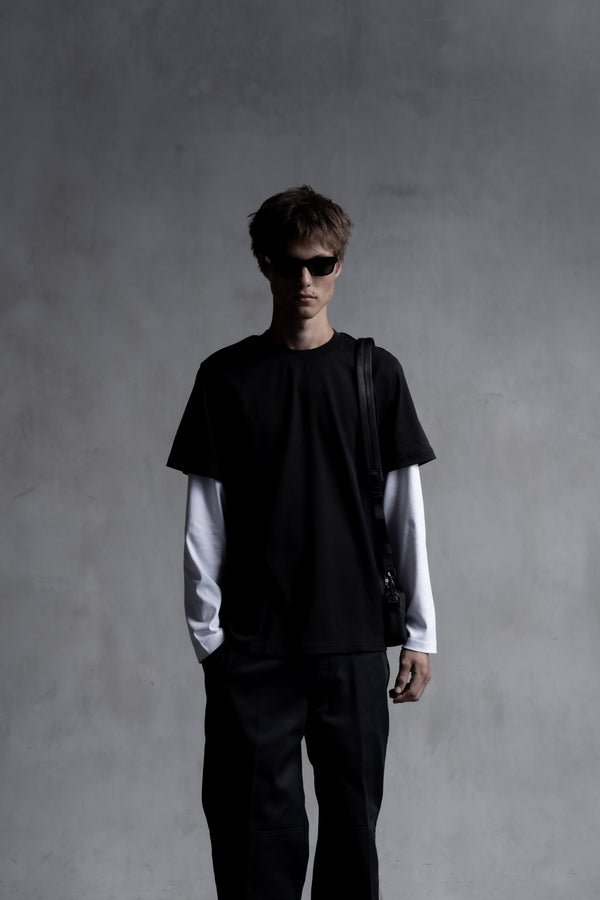 Stampd Double Layer LS Relaxed Tee Black White