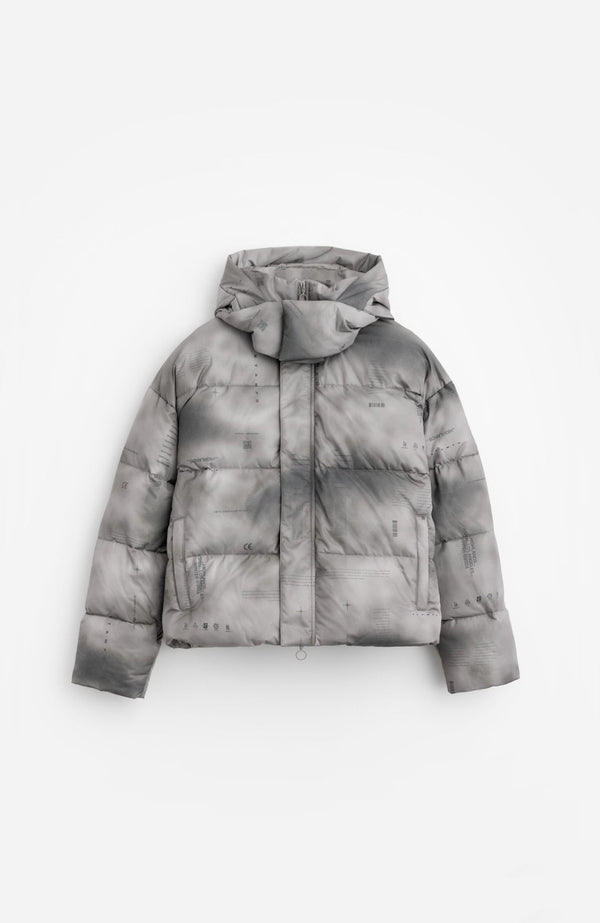 stampd Ice Print Cropped Puffer Ice Print
