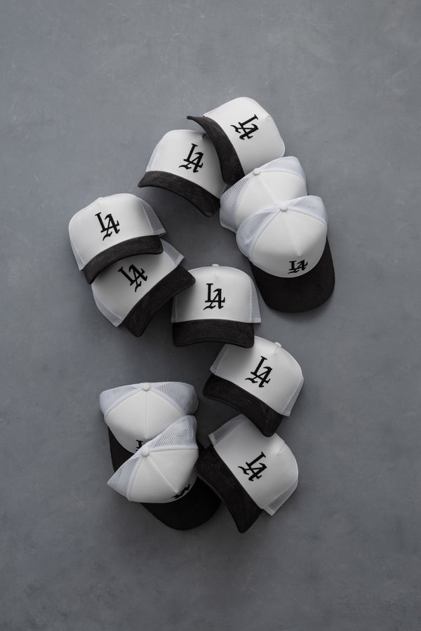 Stampd LA 001 S Cord Trucker White Charcoal