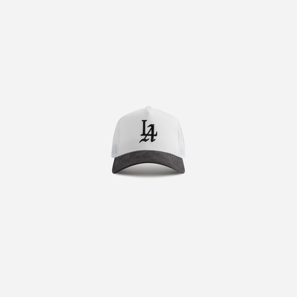 stampd LA 001 S Cord Trucker White Charcoal